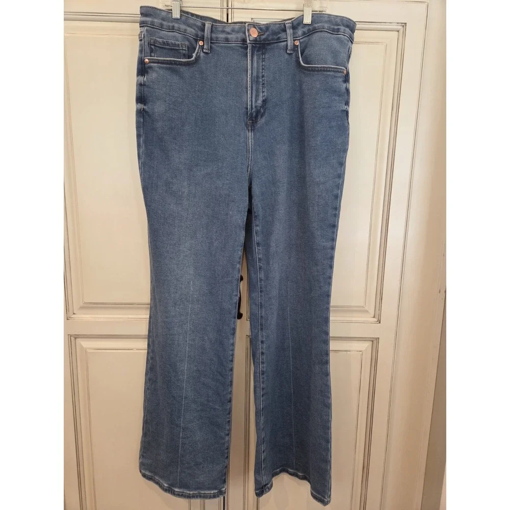 Lauren Conrad High Rise‎ Flare Jeans Sz 16 W Medium Light Wash
